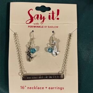 Periwinkle by Barlow Silver & Blue Mermaid Charm Necklace Set. Mermaid at heart